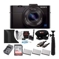 Sony DSC-RX100M III Cyber-Shot Digital Camera with Sony Attachment Grip and Dual Battery Accessory Bundle