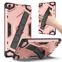 ROISKIN All-New Tablet 7 Inch Case 2019 [Kickstand/Hand Strap] Durable Dual Layer Back Cover Anti-Slip Shockproof Armor Defender Protective Case,Rose Gold
