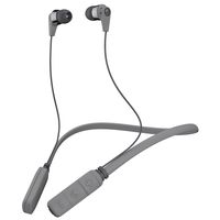 Skullcandy Ink'd Bluetooth Wireless Earbuds with Microphone, Noise Isolating Supreme Sound, 8-Hour Rechargeable Battery, Lightweight with Flexible Collar, Street/Gray/Chrome