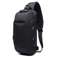 Tenrry Anti-Theft Backpack with 3-Digit Lock Shoulder Bag Waterproof for Mobile Phone Travel Black