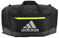 adidas Women's Defender III small duffel Bag, Black/Black Jersey/Semi Solar Yellow, One Size