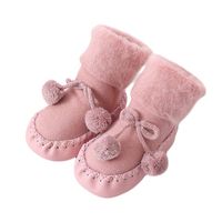Children Indoor Outdoor Shoes Toddlers Anti-Slip Slipper Floor Socks Breathable Cotton Moccasins (Pink, 0-6 months)