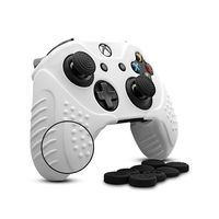 CHINFAI Xbox One S/X Controller Grip Skin Anti-Slip Silicone Protective Cover Case for Xbox 1 Controller with 4 Set Thumbstick Caps (White)