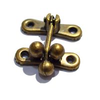 5 Sets Antique Brass Latch Hasps Decorative Bronze Vintage Locks with Screws for Jewelry Case Wooden Boxes (Length:1-5/16", Width:1-1/4")