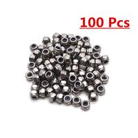Sydien M4 x 0.7mm 304 Stainless Steel Nylon Lock Nut Finished Hex Assortment Kit Insert Lock nut 100pcs