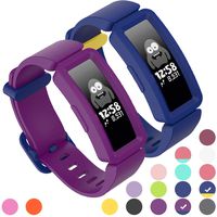 GVFM Compatible with Fitbit Ace 2 Bands for Kids 6+, Soft Silicone Bracelet Accessories Sport Strap Boys Girls Wristbands Compatible for Fitbit Inspire HR & Ace 2 (Grape, Blue)