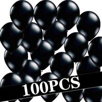 Fecedy 12" Black Shiny Latex Balloons 100pcs/pack