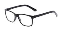 Readers.com Reading Glasses: The Draper Reader, Plastic Retro Square Style for Men and Women - Black, 2.75