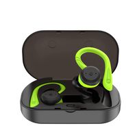 CYBORIS Bluetooth 5.0 Headset TWS Dual Headset True Wireless IPX7 Waterproof with Ear-Hook in-Ear Noise Canceling Headphones (Green)