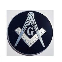 Black and S 3" Masonic Motorcycle Auto Car Emblem Decal Quality Aluminum