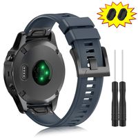 ZEROFIRE Bands for Garmin Fenix 5 and Fenix 5 Plus Watch Strap Replacement Silicone Band Compatible with Forerunner 935, 945, Approach S60, Quatix 5 Smartwatch, Including Anti-dust Plug - Granite Blue