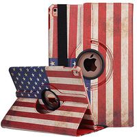 iPad Mini Cover, elecfan PU Leather Protective Case, 360 Degree Rotating Stand,Vintage Flag Pattern, Folio Case Bumper Cover for 7.9 inch Apple iPad Mini 1/2/3 - Flag US