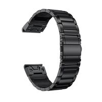 LDFAS Fenix 6 Pro/5 Band, Quick Release Easy Fit 22mm Solid Stainless Steel Metal Bands Compatible for Garmin Fenix 5 Plus 6 Pro/Forerunner 935/945/ Instinct Smartwatch, Black