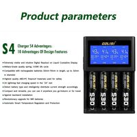 Charger Batteries Golisi S4 LCD Display Smart Battery for Lithium-ion/NI-cd/Ni-MH/AAA/AA