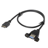 Cablecc USB 3.1 Front Panel Header to USB 3.0 Type-A Female Extension Cable 50cm Panel Mount Type