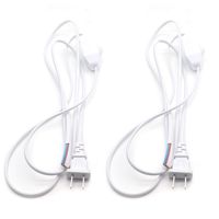 Timiy 180cm/5.9ft Length White Lamp Power Cord with Dimmer Switch AC 250V/110V for Kitchen, Bedroom, Bathroom(2Pcs)