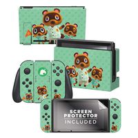 Controller Gear Authentic and Officially Licensed Animal Crossing: New Horizons - Tom Nook & Team Nintendo Switch Skin Bundle - Nintendo Switch