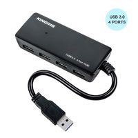 Mini 4 Port USB 3.0 Hub Ultra Slim USB 3.0 Data Hub for MacBook, Mac Pro/Mini, iMac, Surface Pro, XPS, Notebook PC, USB Flash Drives, Mobile HDD, and More, Black