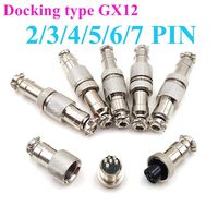 Gimax 1Set GX12 2/3/4/5/6/7 Pin Threaded Docking type Aviation Connector Aviation Socket Plug - (Pins: 5P)