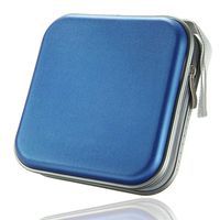 Fatcolo 40 Disc DVD VCD DJ Storage Album Bag Hard Box Double side DVD storage case (blue)