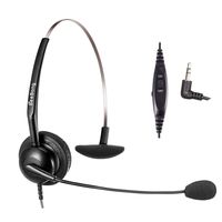 2.5mm Telephone Headset with Microphone Mute Volume Control Phone Headset for Panasonic Cordless Phones Polycom Grandstream Cisco Linksys SPA Zultys Gigaset IP Phones Plus Many DECT Phones