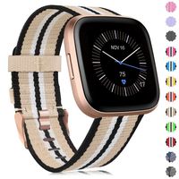 findway Compatible with Fitbit Versa/Fitbit Versa 2/Fitbit Versa Lite Bands,Versa Accessories for Women Men Breathable Woven Fabric Strap Adjustable Wristband for Fitbit Versa/Versa 2/Versa Lite