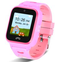 [2020 Updated]4G Kids Smartwatch with GPS Tracker, Touch Screen Boys Girls Watch Phone Waterproof with Remote Monitoring/SOS/Game/Pedometer/FaceTalk/2-way Call, Kids Christmas Birthday Gift Toys(Pink)