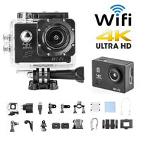 H9 Sport Camera Action Video Camera 4K WiFi Waterproof Sports Camera Full HD 4k 30fps 1080P 60fps 720p120fps Ultra HD Camera 16MP Photo and 170 Wide Angle Lens Rechargeable 1050mAh Battery Black