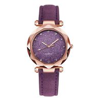 MOVEmen Women Fashion Quartz Watch with Leather Strap, Rhinestone Rose Gold Watch Female Watch Men's Watch Gift (Purple)