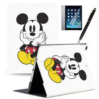 LJX iPad 7th Generation 10.2" 2019 Case Mickey Minnie Mouse Cute Cartoon Cover PU Leather Stand Protection Smart Auto Sleep/Wake Shell Compatible for Apple iPad 10.2 inch 2019#D