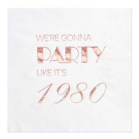 Crisky 40th Birthday Cocktail Napkins Rose Gold for Women 40th Birthday Party Decorations for Cake Dessert Berverage Table, 40th Birthday Party Supplies,50 Pcs Disposable Napkins, 3-Ply