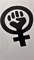 Chase Grace Studio Feminism Symbol Feminist Woman Power Vinyl Decal Sticker|Black|Cars Trucks Vans SUV Laptops Wall Art|5.5" X 4.5"|CGS626