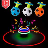PROLOSO Spinning Top LED Toys Light Up Rotary Desktop Football Gyro 12 Pcs