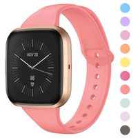 DAIKA Silicone Bands Compatible with Fitbit Versa 2/ Versa/Versa Lite Slim Soft Replacement Wristband Waterproof Accessories Sport Strap for Versa Women Men (Jelly Color,Large Small)