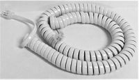 Bright White 12' Ft Handset Cord for Tadiran Emerald Ice Phone 14 STD 28 DLX ECI Curly Coil by DIY-BizPhones