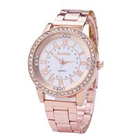 AmyDong Lovers' Watch Women's Men's Crystal Rhinestone Stainless Steel Analog Quartz Wrist Watch Valentine's Day Gift (Rose Gold)