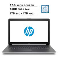 2020 Newest HP Premium Pavilion 17.3 Inch HD Laptop (Intel Core i3-8130U up to 3.4 GHz, 16GB DDR4 RAM, 1TB SSD (Boot) + 1TB HDD, Intel UHD 620, DVD, WiFi, Bluetooth, HDMI, Windows 10) (Renewed)
