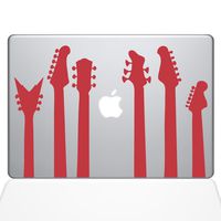 The Decal Guru Guitar Band Decal Vinyl Sticker, 11" MacBook Air, Red (1416-MAC-11A-DR)