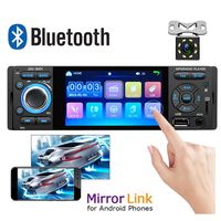 Car Radio Player 1 Din AMprime 4 inch Touch Screen MP5 Car Stereo Bluetooth FM Receiver USB AUX SD + Rear View Camera