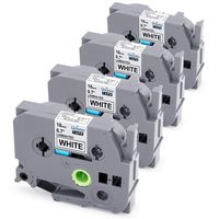 Unistar Compatible P Touch TZ Tape 18mm 0.7 Inch (3/4") TZe-241 TZe241 Label Tape Laminated Black on White Replacement for Brother P-Touch Label Maker PTD400VP PTD600 TZ TZe Tape, 4 Pack