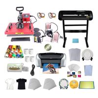 INTBUYING 6in1 Heat Press Transfer Machine Cutter Plotter Printer Paper CISS Vinyl Plate Mug Tape Business Bundle
