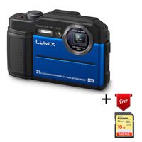  Panasonic Lumix Waterproof Digital Camera - This TS7 Tough Wi-Fi Camera with 3 Inch LCD, 20.4 Megapixels, 4.6X Zoom Lens - Blue - DC-TS7A (Renewed)