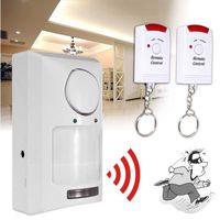 XGao Wireless Home Security Alarm PIR Infrared Sensor with 2 Remote Control Anti-Theft Motion Detector Alarm System for Home Business Shop Store Driveway Alert Bar and Garage (White)