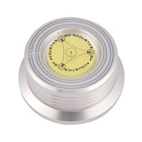 V BESTLIFE Record Stabilizer Turntable, 50/ 60Hz Bubble Level Speed Detection Turntable LP Vinyl Disc Record Weight Stabilizer Clamp (Silver)