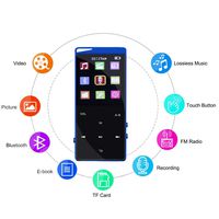 Frehovy 16GB MP3 Player with Bluetooth, Portable Lossless Sound MP3 Music Player with FM Radio Voice Recorder Music Speaker, Support Up to 128 GB with HiFi Headphone