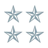 Wild Dingos LLC Set of 4 Small Nautical Stars Vinyl Decal Sticker Silver