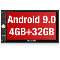 PUMPKIN Android 9.0 Car Stereo Double Din 4GB RAM with GPS and WiFi, BT Tethering, Support Fastboot, Backup Camera, Android Auto, USB SD, 7 Inch Touch Screen