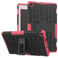 For Amazon Kindle Fire HD 8 2017/2018 Hybrid Rubber Stand Case Cover By Ugood (Hot pink)