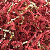 Black Cat Avenue 2 LB Red & Gold Crinkle Cut Paper Shred Filler for Gift Wrap and Basket Filler
