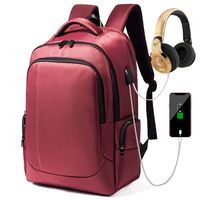 School Backpack,Travel Business Laptop Backpack for Women and Men, Waterproof College Bookbag with USB Charging Port, Anti-Theft Computer Bag Fits 17 Inch Laptop & Notebook Red